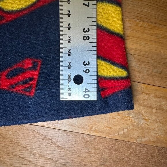 Superman Pajama Bottoms Men's XL Blue Soft Fleece All Over Logo Lounge Pants - Picture 5 of 6